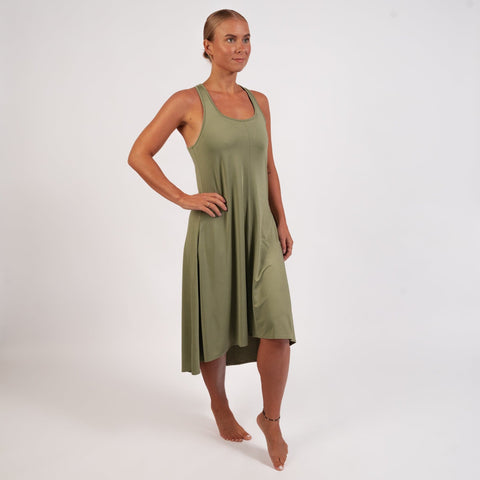 Olive Flowy Dress
