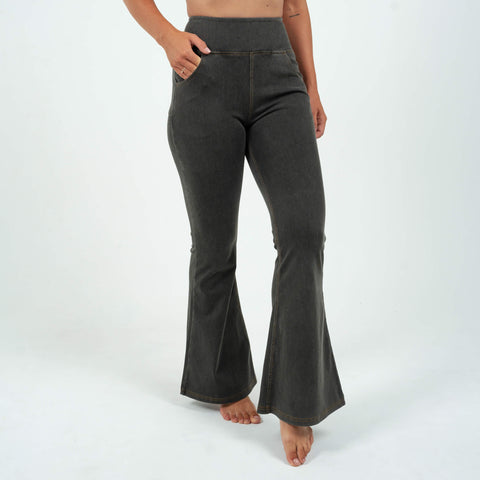 Black Flared High Waisted Super Stretch Jeans