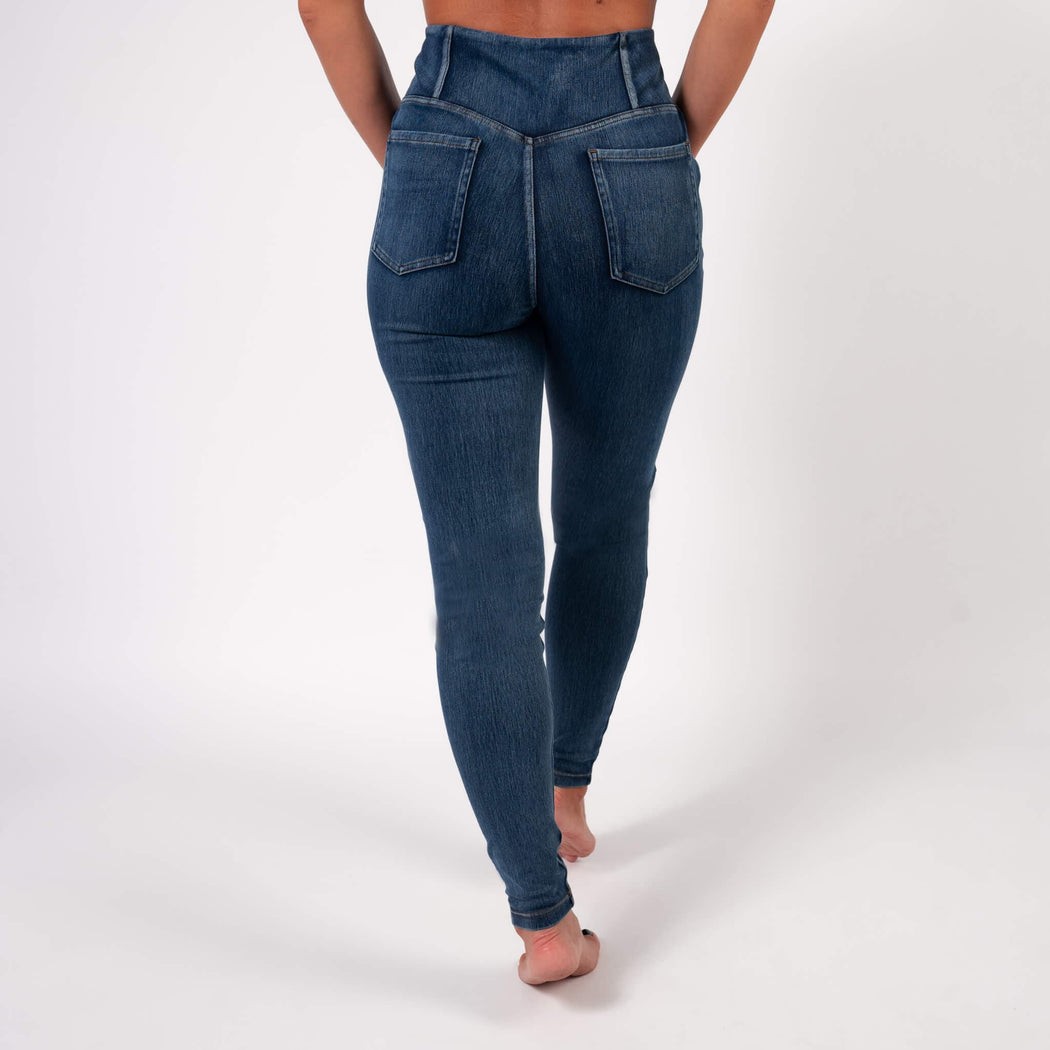 High Waisted Dark Wash Ripped Cropped Skinny Jeans | Express