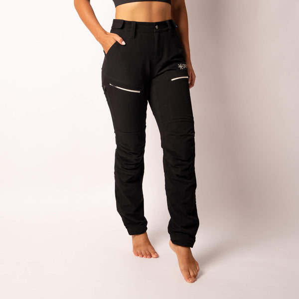 Black hiking pants with reinforced panels for women from BARA Sportswear