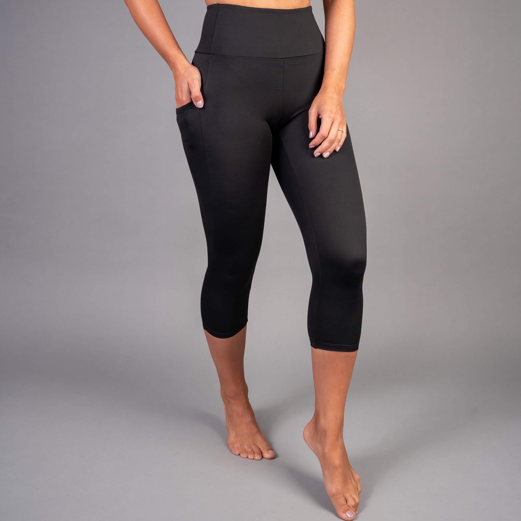 Red on Black Capri Leggings for Women Butt Lift Yoga Pants for Women Tummy  Control Leggings High Waisted – Fire Fit Designs