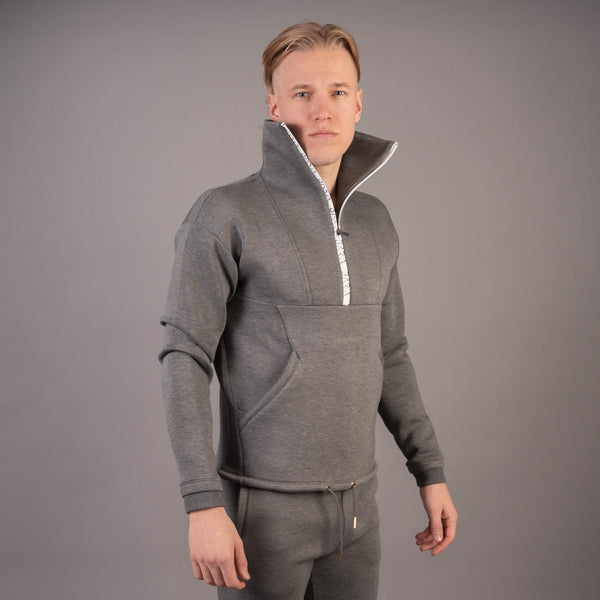 Grey sweater for men with pockets from BARA Sportswear
